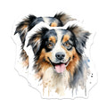 (2 Pack) Australian Shepherd Magnets - Watercolor Dog Art - Dog Mom Decor - 5 Inches On Longest Side - Thick Durable Magnet - Made in USA - MAG27205