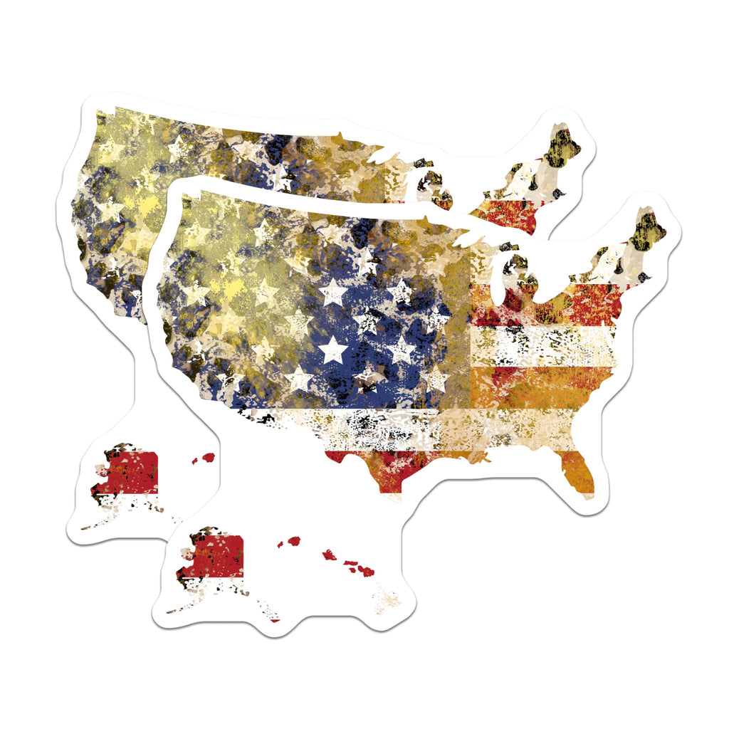 (2 Pack) USA Map Flag Magnets - Patriotic Decor - United States of America Fridge Magnets - 5" On Longest Side - Premium Magnet - for Cars, Refrigerators, Toolboxes, Lockers - Made in USA - MAG17938