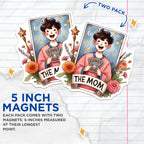(2 Pack) The Mom Tarot Magnets - Spiritual Motherhood Art - Whimsical Kitchen Decor - 5 Inches On Longest Side - Thick Durable Magnet - Made in USA - MAG20612