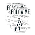 (2 Pack) John 21:19 Follow Me Magnets - Christian Faith Decor - Bible Verse Inspiration - 5 Inches On Longest Side - Thick Durable Magnet - Made in USA - MAG30151