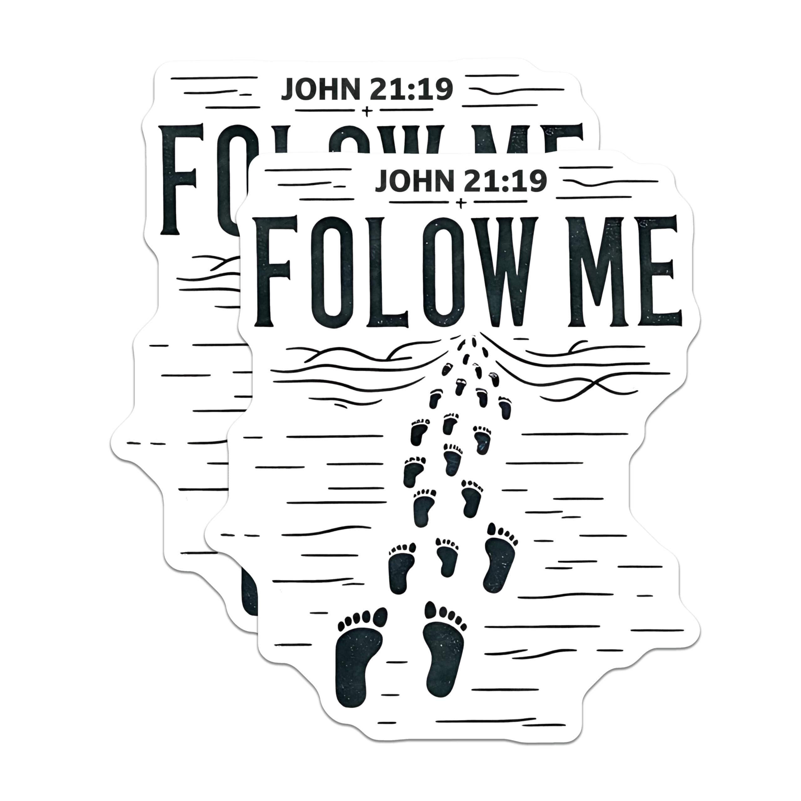 (2 Pack) John 21:19 Follow Me Magnets - Christian Faith Decor - Bible Verse Inspiration - 5 Inches On Longest Side - Thick Durable Magnet - Made in USA - MAG30151