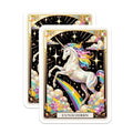 (2 Pack) Fantasy Decor Magnet - Rainbow Magic - Whimsical Art - Mystical Creatures - Enchanted World - 5" On Longest Side - Sticks to Smooth Flat Surfaces - Made in USA - MAG10139