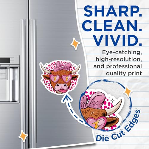 (2 Pack) Cute Cow Magnets - Funny Animal Magnets - Kitchen Refrigerator Magnets for Kids- 5" On Longest Side - for Fridges, Toolboxes, Cars - Made in USA - MAG2955