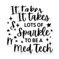 (2 Pack) Med Tech Sparkle Stickers - Medical Technologist - Tech Appreciation - Healthcare Worker Fun Decal - 5" On Longest Side - Sticks to Smooth Flat Surfaces - Made in USA - BMCS5767