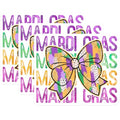 (3 Pack) Mardi Gras Bow Decals - Laptop Decals - Carnival Stickers- 3 Inches On Longest Side - Easy Peel & Apply - Made in USA - 3MCS5145