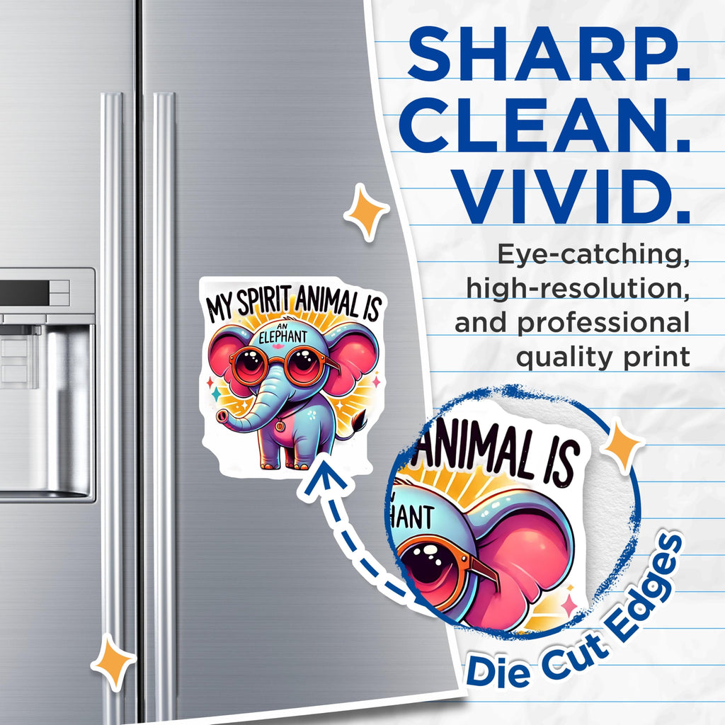 (2 Pack) Elephant Spirit Animal Magnets - Cute Animal - Fridge Magnets - 5" On Longest Side - Premium Magnet - for Cars, Refrigerators, Toolboxes, Lockers - Made in USA - MAG15662