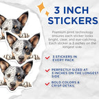 (3 Pack) Australian Cattle Dog Decals - Heeler Puppy - Dog Breed Stickers - 3 Inches On Longest Side - Easy Peel & Apply - Made in USA - 3MCS8602