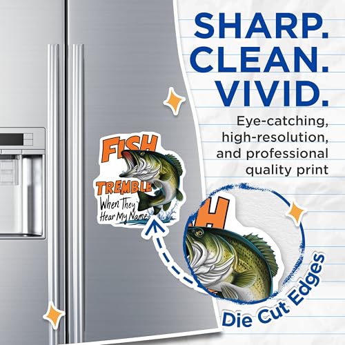 (2 Pack) Fish Tremble When They Hear My Name Magnets - Fishing Enthusiast - Funny Fisherman Gift - 5" On Longest Side - for Cars, Fridges, Toolboxes - Made in USA - MAG4523