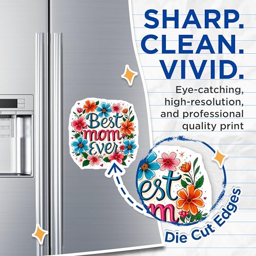 (2 Pack) Best Mom Ever Magnets - Floral Design - Mother's Day Decoration - 5" On Longest Side - for Cars, Fridges, Toolboxes - Made in USA - MAG6584