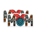 (2 Pack) Western Mom Magnets - Country Boho Kitchen Decor - Turquoise Concho Sunflower Cow Print Art - 5 Inches On Longest Side - Thick Durable Magnet - Made in USA - MAG29746