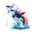 (2 Pack) Orca Whale Magnets - Watercolor Killer Whale - Fridge Magnets - 5" On Longest Side - Premium Magnet - for Cars, Refrigerators, Toolboxes, Lockers - Made in USA - MAG15843