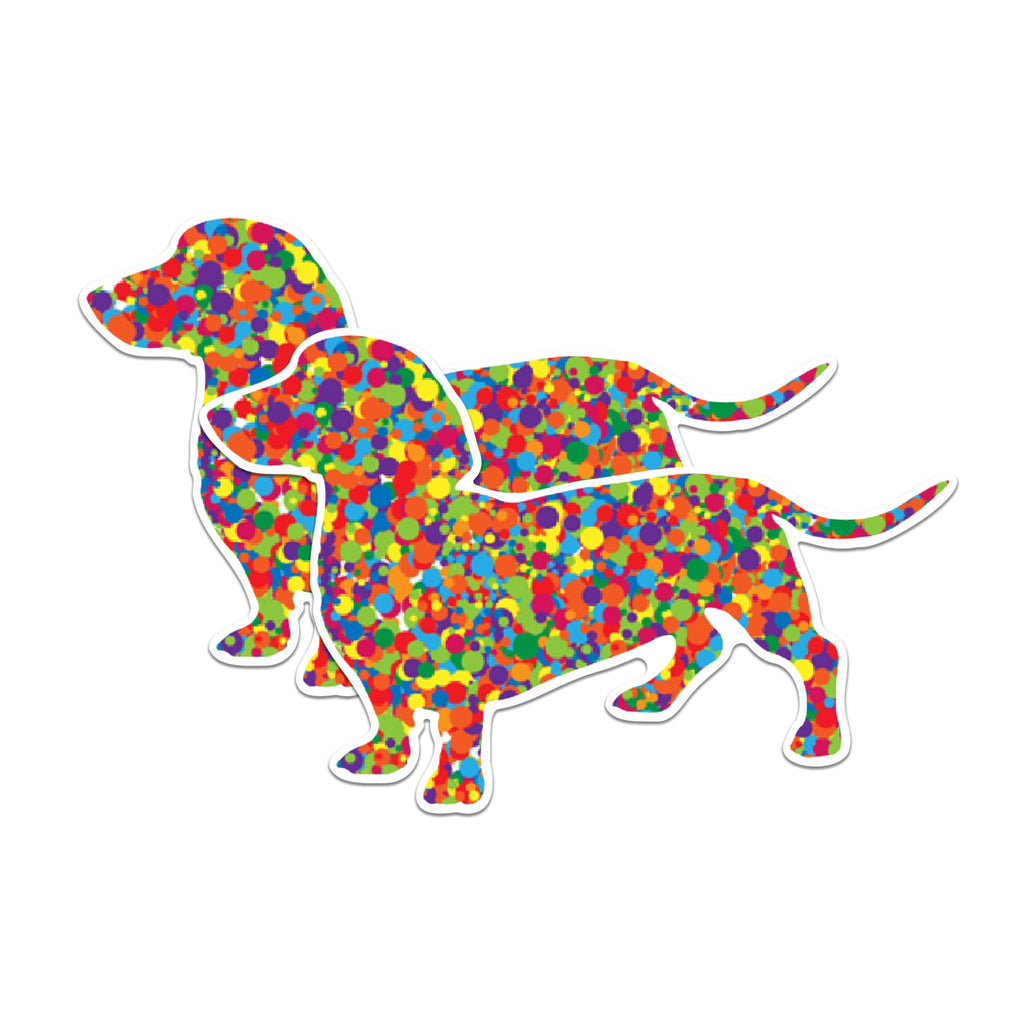 (2 Packs) Dachshund Polka Dot Dog Breed Magnets - Weiner Dog Magnets - 5 Inches On Longest Side - Premium Magnet - for Fridges, Toolboxes, Cars - Made in USA - MAG2359