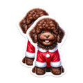 (2 Pack) Santa Poodle Magnets - Christmas Dog Holiday Decor - Cute Puppy Pet Lover Fridge - 5 Inches On Longest Side - Thick Durable Magnet - Made in USA - MAG27144