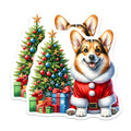 (2 Pack) Corgi Christmas Magnets - Santa Corgi Decor - Holiday Dog Lover Item - 5 Inches On Longest Side - Thick Durable Magnet - Made in USA - MAG23947