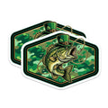 (2 Pack) Bass Fishing Magnets - Irish Angler - St Patricks Day Lucky Shamrock Decor - 5" On Longest Side - Premium Magnet - for Cars, Refrigerators, Toolboxes, Lockers - Made in USA - MAG16372