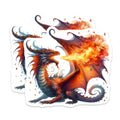 (2 Pack) Fire Breathing Dragon Magnets - Fantasy Art Decor - Mythical Creature Game Room - Epic Dragon Lovers - 5 Inches On Longest Side - Thick Durable Magnet - Made in USA - MAG39780