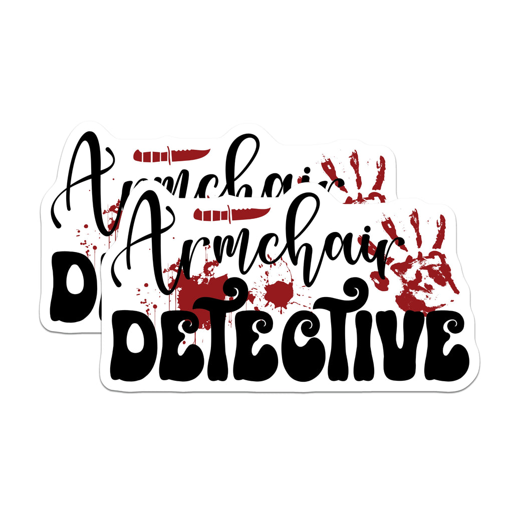 (2 Pack) Armchair Detective Magnets - True Crime Fan - Mystery Lover - Spooky Fridge Decor - 5 Inches On Longest Side - Thick Durable Magnet - Made in USA - MAG39705