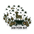 (2 Pack) Camo Hunting Dog Magnets - Southern Boy Duck Hunter Decor - Outdoorsman Refrigerator Vehicle Magnet - 5 Inches On Longest Side - Thick Durable Magnet - Made in USA - MAG19833