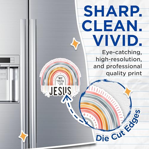 (2 Pack) The Way The Truth The Life Magnets - Christian Faith Magnets - Inspirational Jesus Quotes Magnets- 5" On Longest Side - for Fridges, Toolboxes, Cars - Made in USA - MAG2833