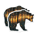 (2 Pack) Bear Forest Stickers - Wildlife Decal - Nature Lover Stickers- 5" On Longest Side - Sticks to Smooth Flat Surfaces - Made in USA - BMCS16123