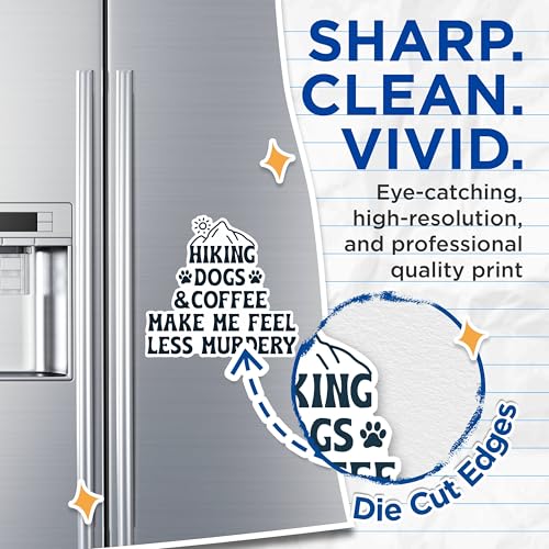 (2 Packs) Hiking Dogs and Coffee Make Me Feel Less Murdery Magnets - Funny Sarcastic Magnets - 5" On Longest Side - Premium Magnet - for Fridges, Toolboxes, Cars - Made in USA - MAG2494