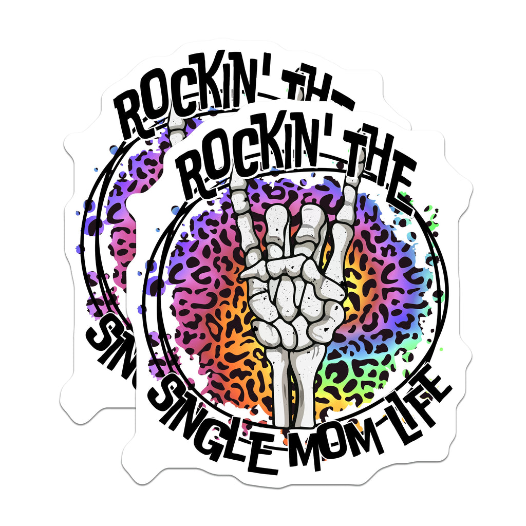 (2 Pack) Single Mom Life Magnets - Rocker Mother Parent Refrigerator Decor - Empowered Feminist Attitude - 5 Inches On Longest Side - Thick Durable Magnet - Made in USA - MAG36366