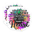 (2 Pack) Grandchildren Always Close Heart Stickers - Positive Quotes Stickers - Inspirational Floral Stickers - 5" On Longest Side - Sticks to Smooth Flat Surfaces - Made in USA - BMCS5780