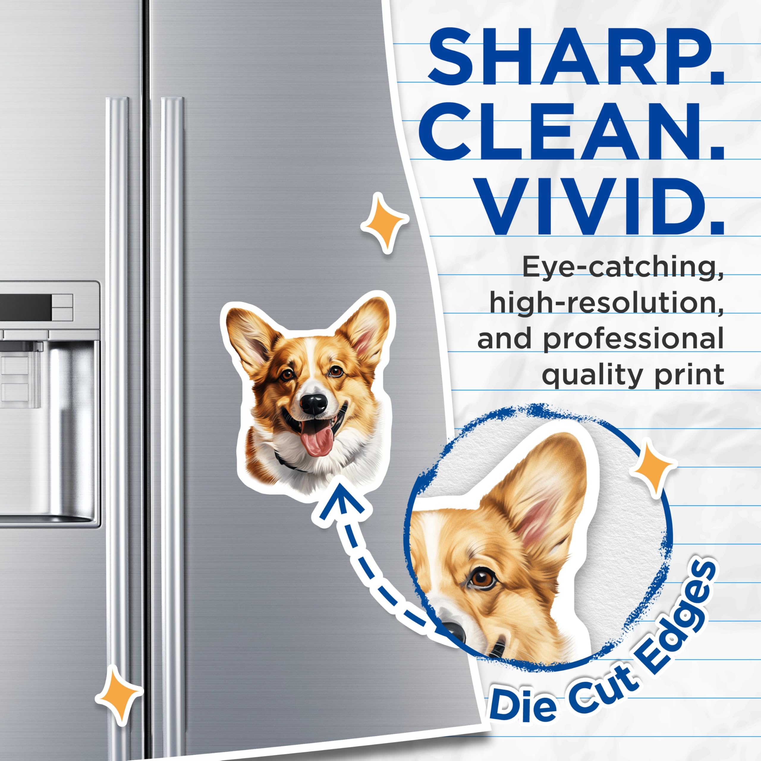 (2 Pack) Corgi Dog Magnets - Corgi Owner Accessory - Happy Pet Lover Decor - Refrigerator Decor - 5 Inches On Longest Side - Thick Durable Magnet - Made in USA - MAG28600