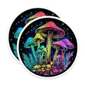 (2 Pack) Psychedelic Mushroom Stickers - Trippy Mushroom Art - Colorful Mushroom Design for Water Bottle or Laptop - 5" On Longest Side - Sticks to Smooth Flat Surfaces - Made in USA - BMCS6594