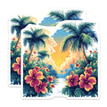 (2 Pack) Tropical Paradise Magnets - Hawaiian Decor - Summer Beach Vibe - 5 Inches On Longest Side - Thick Durable Magnet - Made in USA - MAG29535