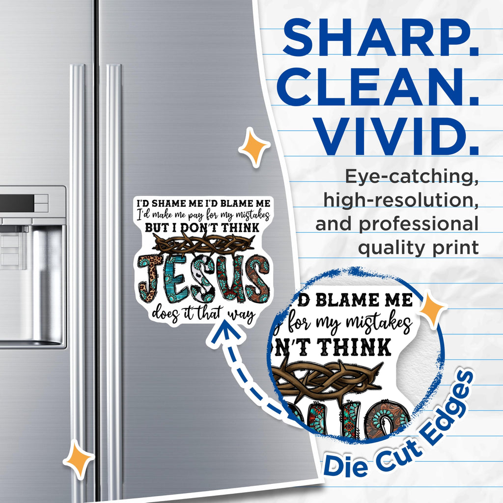 (2 Pack) Western Jesus Magnets - Spiritual Quote Inspirational Decor - Cowgirl Christian Faith Message - 5 Inches On Longest Side - Thick Durable Magnet - Made in USA - MAG28948