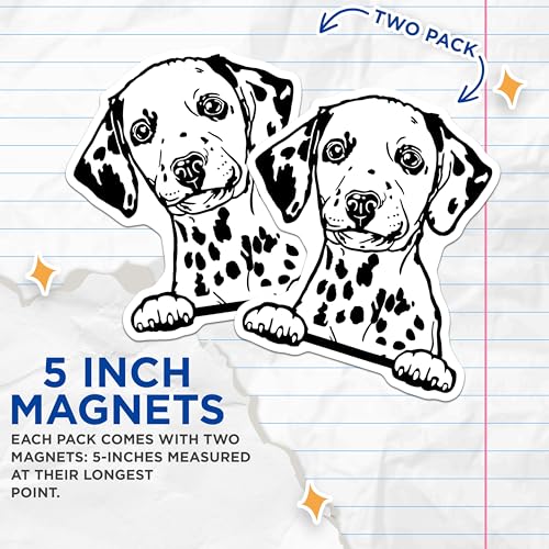 (2 Pack) Dalmatian Dog Magnets - Cute Animal Magnets - Dog Lovers Essentials for Home - 5" On Longest Side - for Cars, Fridges, Toolboxes - Made in USA - MAG4031