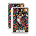(2 Pack) The Owl Stickers - Colorful Owl Art Decals - Nature Inspired Owl Illustration Stickers - 5" On Longest Side - Sticks to Smooth Flat Surfaces - Made in USA - BMCS4478