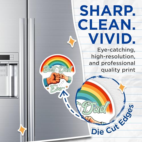 (2 Pack) Best Dad Ever Magnets - Father's Day Decor - Unique Dad Appreciation - Cool Dad Gifts - 5" On Longest Side - for Cars, Fridges, Toolboxes - Made in USA - MAG7476