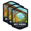 (3 Pack) West Virginia Decals - Charleston Bridge - Laptop Decal - State Travel Decal - 3 Inches On Longest Side - Easy Peel & Apply - Made in USA - 3MCS0389
