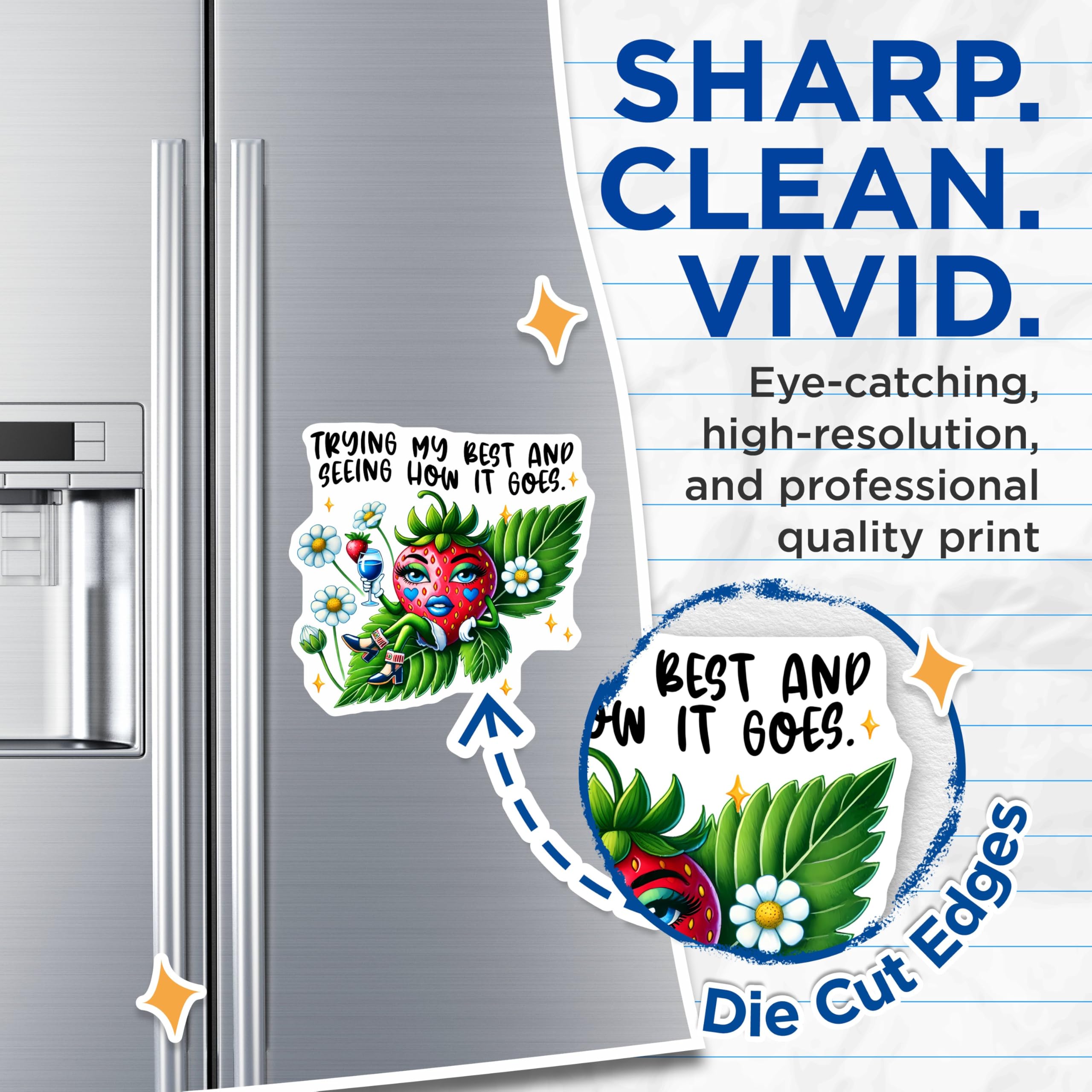 (2 Pack) Quirky Fridge Display Magnet - 5" On Longest Side - Sticks to Smooth Flat Surfaces - Made in USA - MAG9680