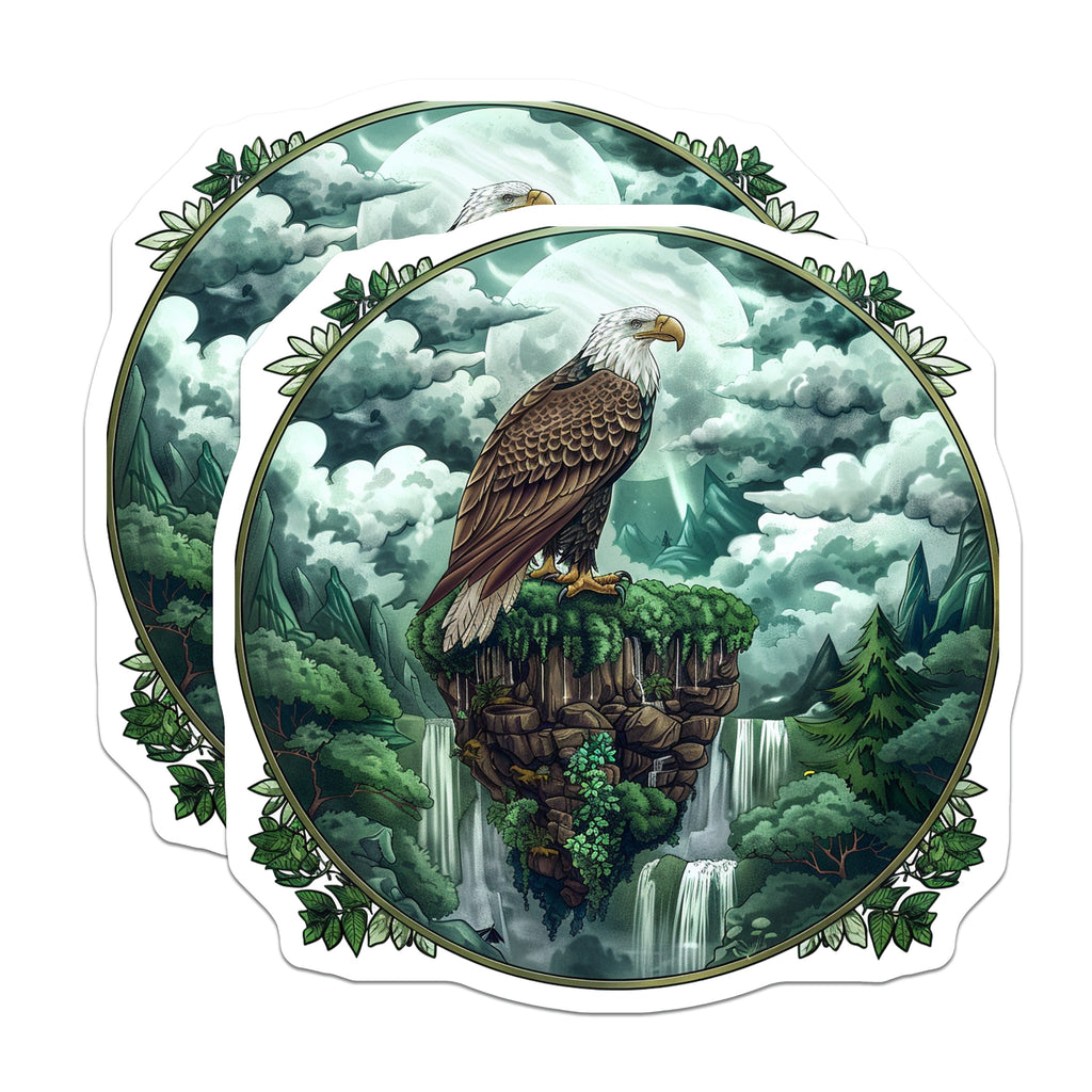(2 Pack) Bald Eagle Magnets - Fantasy Wildlife Art - Nature Fridge Decor - 5 Inches On Longest Side - Thick Durable Magnet - Made in USA - MAG38693