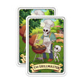 (2 Pack) The Grillmaster Skeleton Magnets - BBQ Skeleton Design - Funny Kitchen - 5" On Longest Side - for Cars, Fridges, Toolboxes - Made in USA - MAG4464