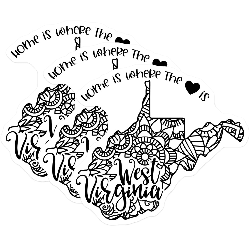 (3 Pack) West Virginia Decals - WV Home Decal - State Pride Decal - 3 Inches On Longest Side - Easy Peel & Apply - Made in USA - 3MCS7862
