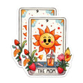 (2 Pack) Mom Tarot Card Magnets - Cheerful Sun Motherhood Design - Kitchen Refrigerator Locker Decor - 5 Inches On Longest Side - Thick Durable Magnet - Made in USA - MAG21429