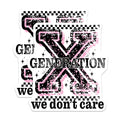 (2 Pack) Generation We Dont Care Magnets - Rebel Attitude Grunge Style - Edgy Statement Checkerboard Design - 5 Inches On Longest Side - Thick Durable Magnet - Made in USA - MAG22090