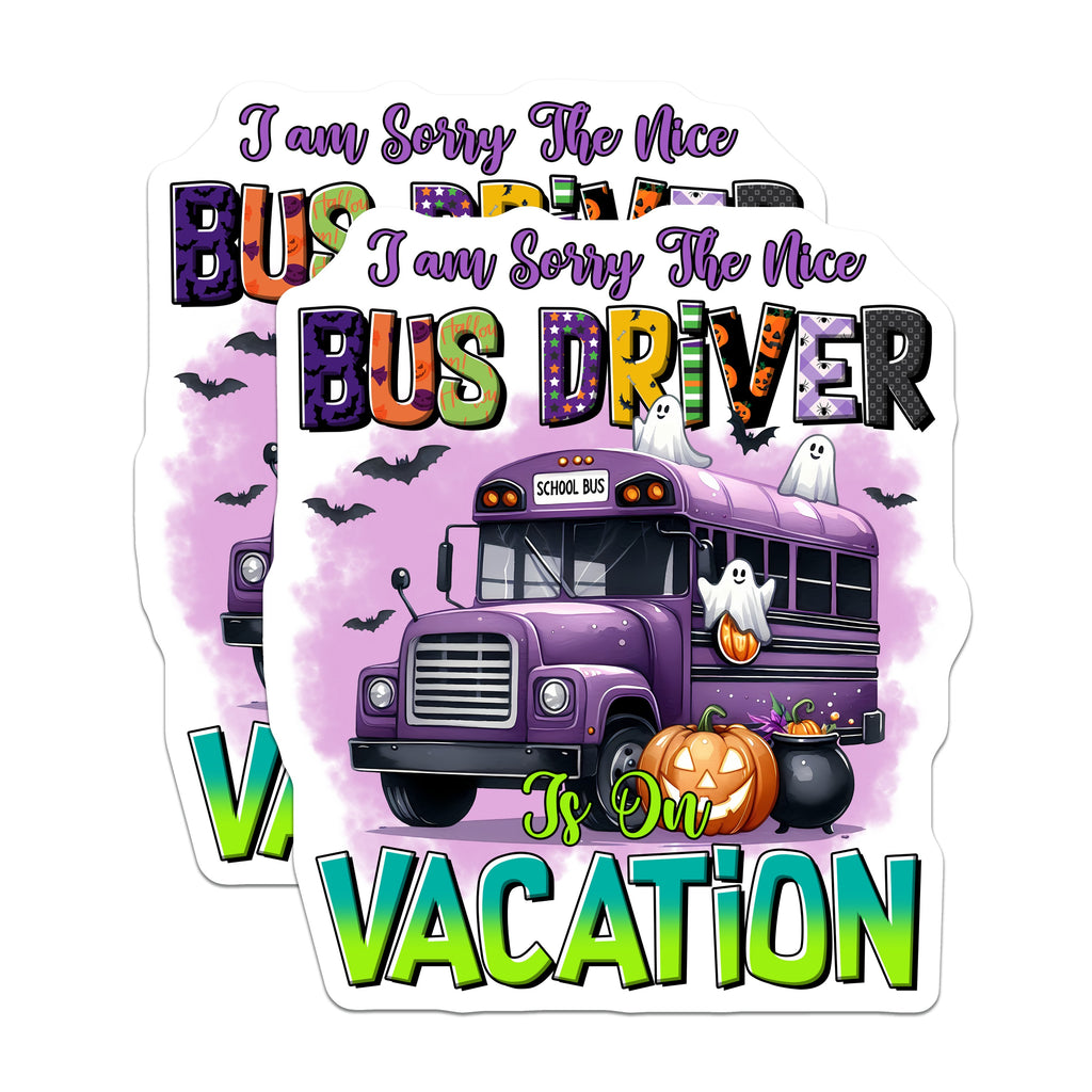 (2 Pack) Halloween Bus Driver Magnets - Funny School Bus Decor - Vacation Humor Joke - Spooky Cute Fridge Magnets - 5 Inches On Longest Side - Thick Durable Magnet - Made in USA - MAG37492