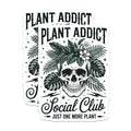 (2 Pack) Plant Addict Magnets - Botanical Skull Design - Houseplant Lover Decor - Funny Gardener Fridge Locker Art - 5 Inches On Longest Side - Thick Durable Magnet - Made in USA - MAG20812