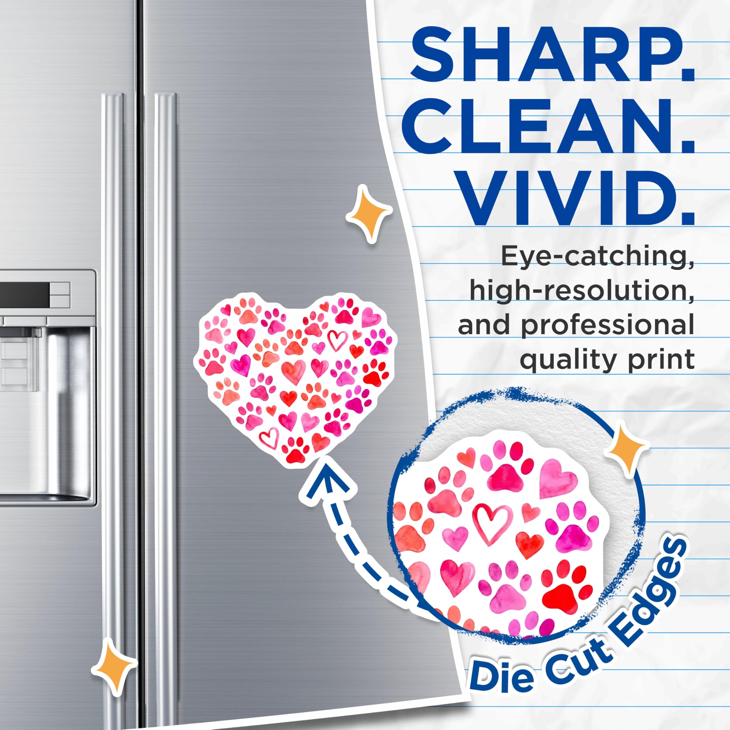 (2 Pack) Heart Paw Print Magnets - Dog Lover Decor - Animal Paw Magnets - 5" On Longest Side - Premium Magnet - for Cars, Refrigerators, Toolboxes, Lockers - Made in USA - MAG14319