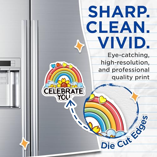 (2 Pack) Celebrate You Rainbow Magnets Magnets - 5" On Longest Side - Made in USA - Sticks to Refrigerators & Metal Surfaces - MAG9191