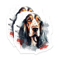 (2 Pack) Basset Hound Magnets - Watercolor Dog Art - Pet Lover Fridge Decor - 5 Inches On Longest Side - Thick Durable Magnet - Made in USA - MAG25414