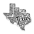 (2 Pack) Texas Magnets - Mandala State Art - Lone Star Decor - Texas Pride Keepsake - 5 Inches On Longest Side - Thick Durable Magnet - Made in USA - MAG19024