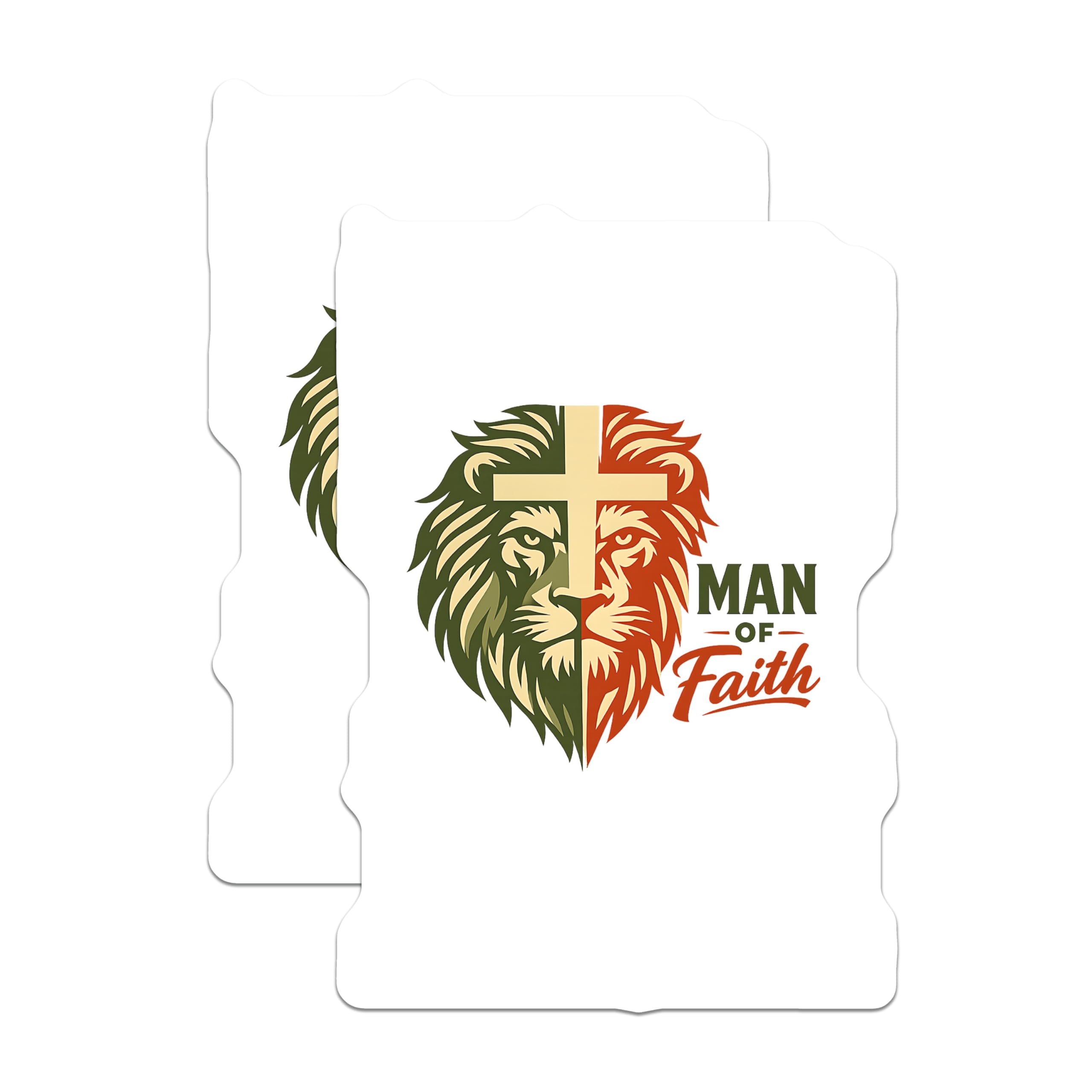 (2 Pack) Lion of Faith Magnets - Christian Religious Decor - Inspirational Belief Souvenirs - 5 Inches On Longest Side - Thick Durable Magnet - Made in USA - MAG22445