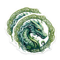 (2 Pack) Green Celtic Dragon Magnets - Fantasy Dragon Art - Mythical Creature Decor - 5 Inches On Longest Side - Thick Durable Magnet - Made in USA - MAG26370