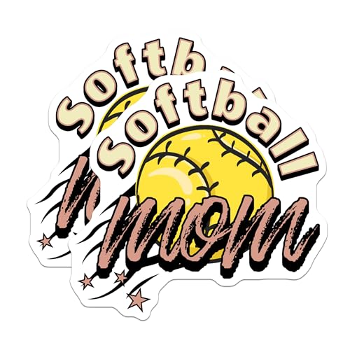 (2 Pack) Softball Mom Magnets Magnets - Sports Car Accessories - Sports Mom Decals - 5" On Longest Side - Made in USA - Sticks to Refrigerators & Metal Surfaces - MAG9221
